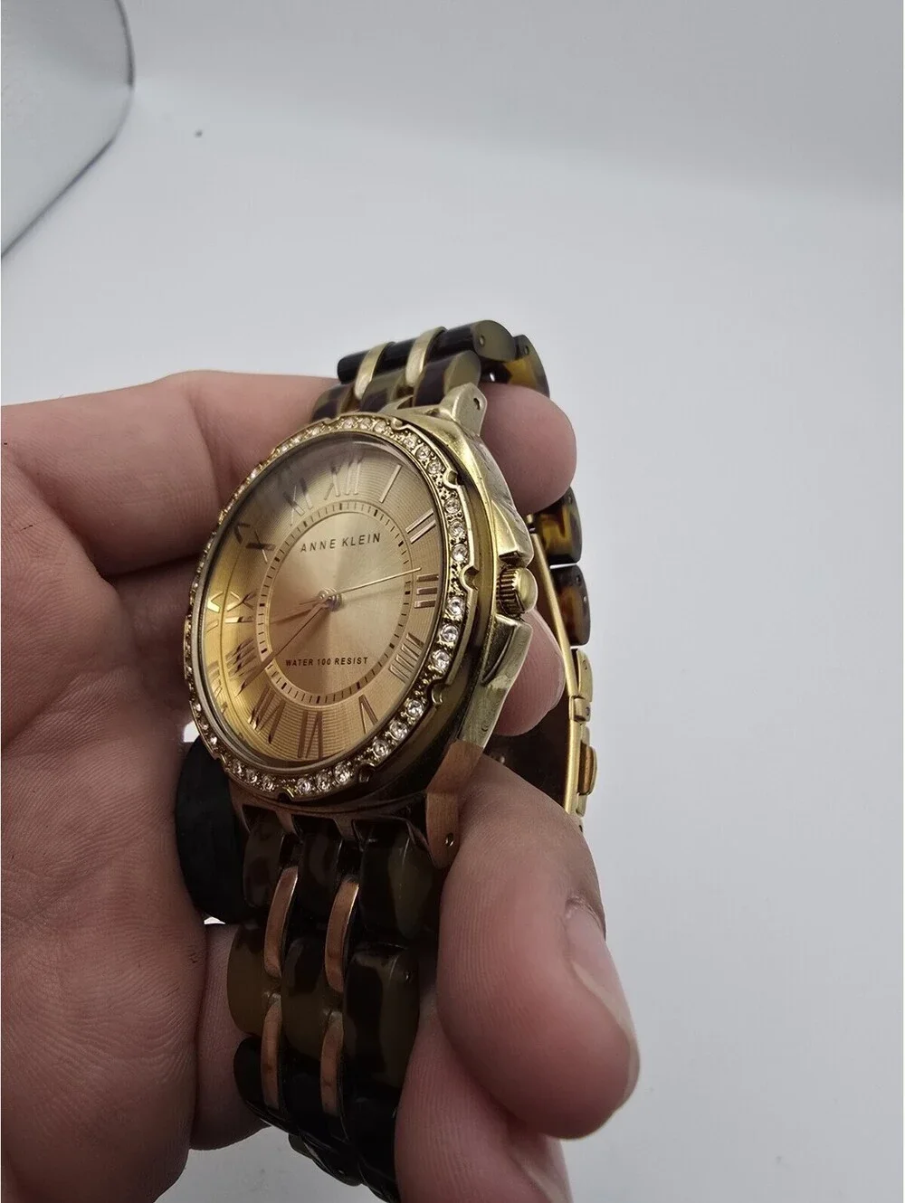 Anne Klein Women’s Quartz Analog Watch Gold Dial Roman Numerals 30m